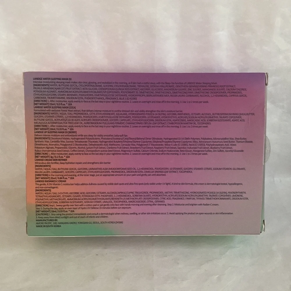 LANEIGE 5p Day & Night Glow Set Limited Edition NIB $75 Value